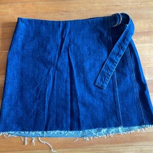 Madewell denim wrap skirt